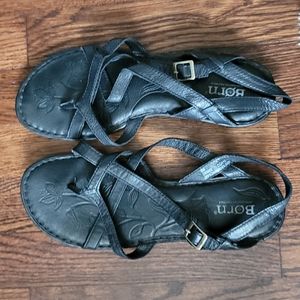 Black Strappy Born Sandals